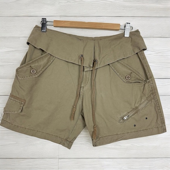 Blank NYC Rare Utility High Waisted Cotton Khaki Olive Green Cargo